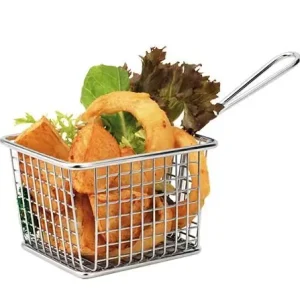 Food Presentatie Mand Mini RVS - Rechthoekig - 8x10x8cm Snelle Levering