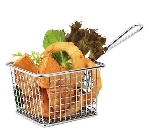 Food Presentatie Mand Mini RVS - Rechthoekig - 8x10x8cm Snelle Levering