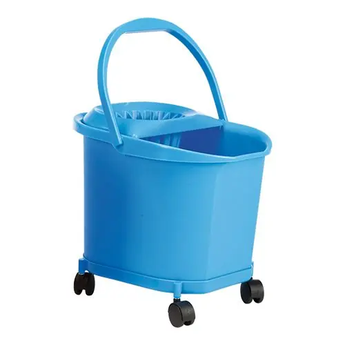 Dweilemmer met wielen - kunststof - Blauw Op = Op