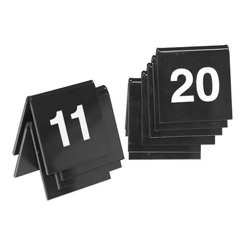 Beperkt Aanbod Tischnummern Set | Kunststoff | Schwarz | 11 bis 20