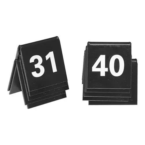 Tischnummern Set | Kunststoff | Schwarz | 31 bis 40 Koop Online