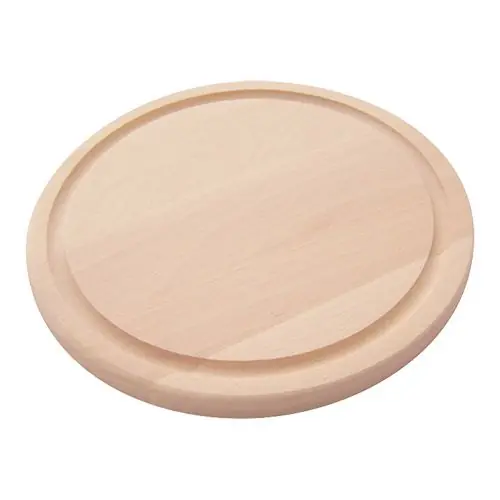 Betaalbaar Snijplank - beukenhout - rond met geul - Ø 280 x 20mm