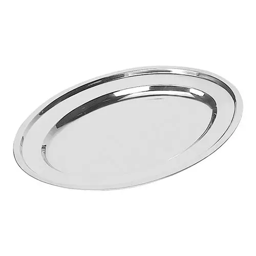 Displayplaat - Roestvrij staal - Ovaal - flensrand - 35x24cm Must-Have