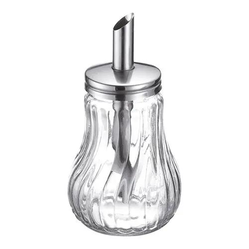 Zuckerstreuer | Edelstahl/Glas | 15cm Op = Op