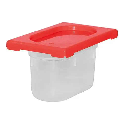 Speciale Aanbieding Lebensmittelbehälter mit Deckel Rot | Polypropylen | 1/9GN | Erhältlich in 2 Tiefen