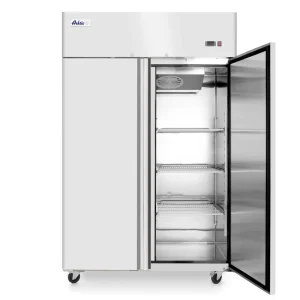 Gecertificeerd Dubbele Horeca Vrieskast Geforceerd - Binnen en Buiten RVS - 1300 Liter / 2/1 GN - 1314x805x(H)2065mm