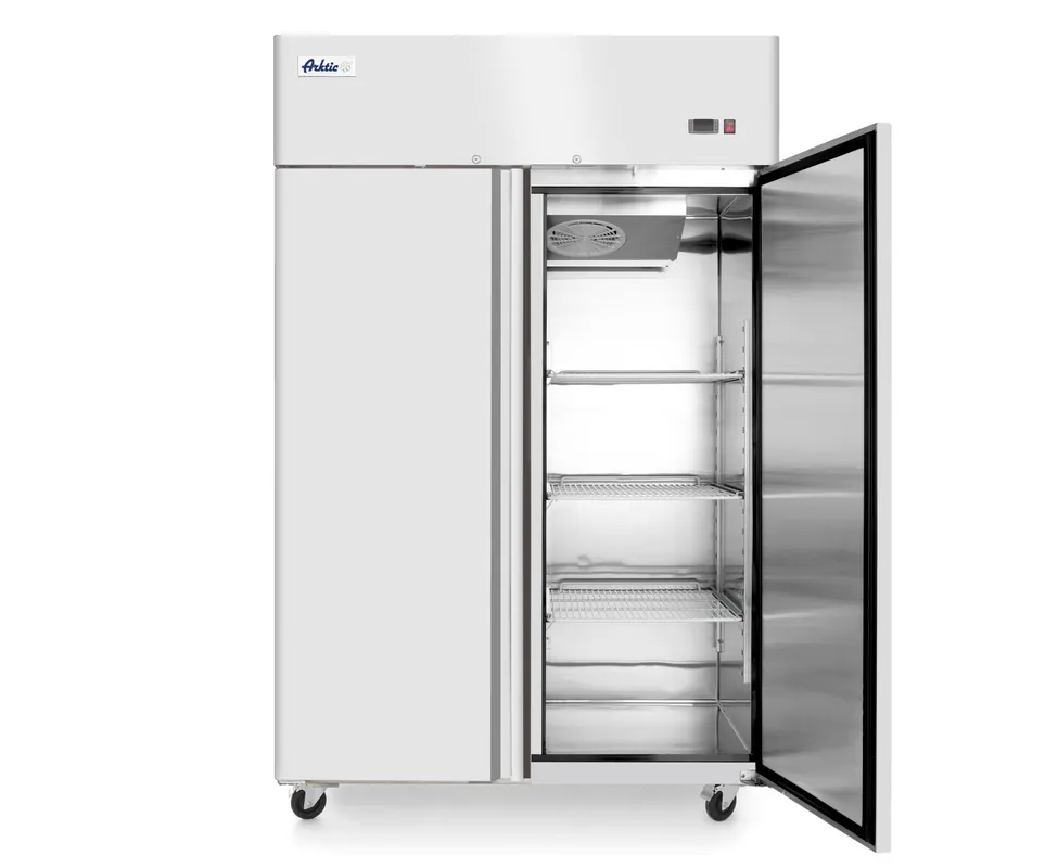 Gecertificeerd Dubbele Horeca Vrieskast Geforceerd - Binnen en Buiten RVS - 1300 Liter / 2/1 GN - 1314x805x(H)2065mm