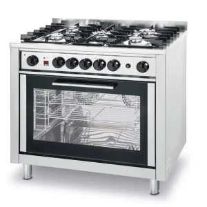 Gasfornuis 5 Pits + Elektrische Oven - 230V - 900x650x850/900mm Seizoensaanbieding