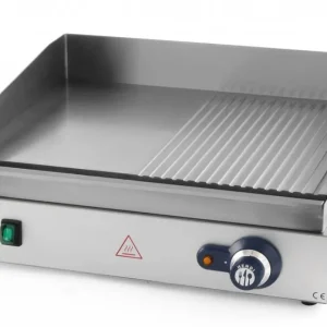 Bakplaat - Glad/Geribd Hendi 203156 - 55x38x(h)24cm - 2,4kW Favoriet
