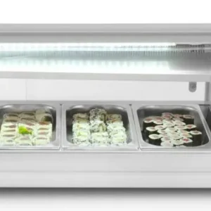 Sushi Display Gekoeld - 5x GN1/3 - 160W/230V - 1307x450x330(h)mm Nieuw