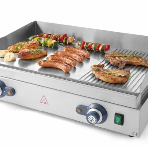 Beperkt Aanbod Bakplaat - Glad/Geribd Hendi 203163 - 72x53x(h)25cm - 3,5kW