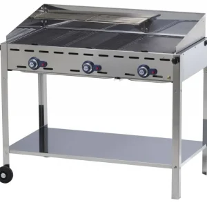 Goedkoop Hendi Green Fire Barbecue 3 Gasbranders XL + Wielen - BBQ Professioneel 1078x612x(h)825 mm - BEKIJK VIDEO