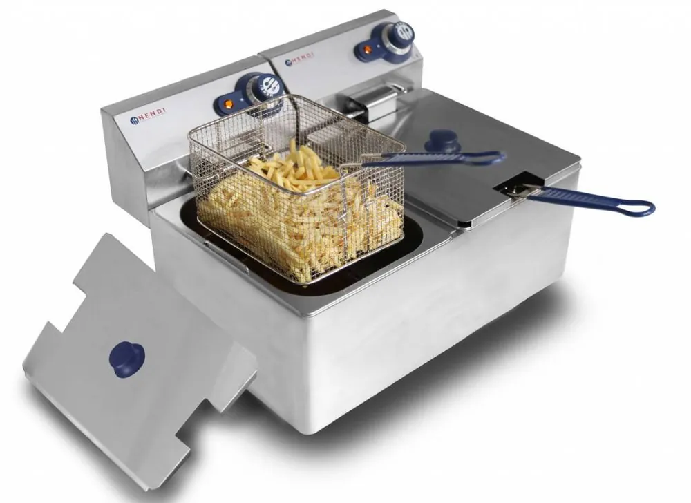 Friteuse - Hendi 205846 - 2x4 Liter - 2x3 kW - 470x420x(H)330mm Lage Kosten