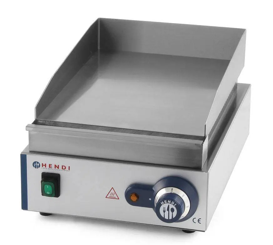Superprijs Bakplaat Elektrisch Hendi 203125 - Glad - 45x30x(h)22 - 2kW - BEKIJK VIDEO