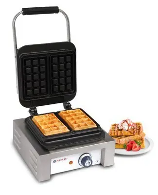 Wafelmaker Dubbel - met Anti Baklaag - voor Brusselse Wafels - 480x320x(H)226 mm - 2200W Bestel Nu
