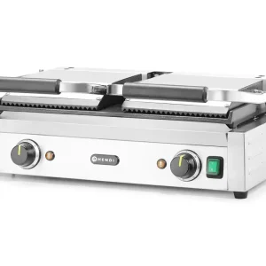 Hendi dubbele contactgrill - Model 6808 - Gegroefd en glad - 0°C tot 300°C Nu Kopen