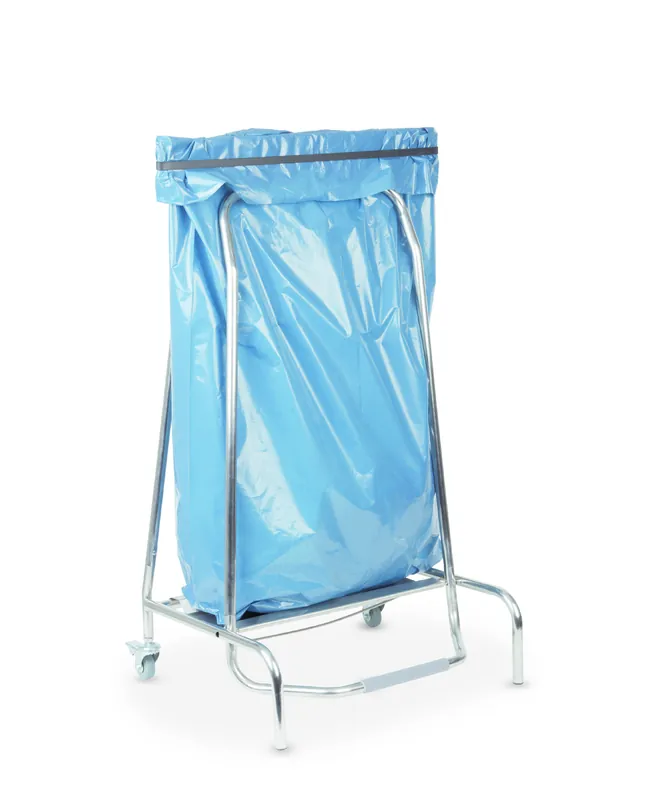 Gratis Retour Afvalzak Houder - RVS Frame - 2 Wielen met Rem - 420x580x(H)960