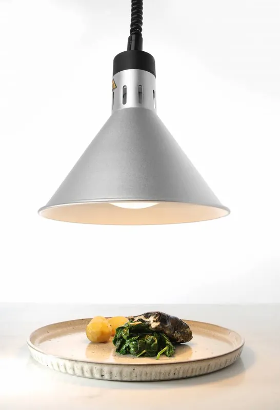 Aluminium Warmte Lamp - Kegelvormig - Zilver Kleur - 250W/230V - Verstelbaar - Ø175x(H)250mm Betrouwbaar