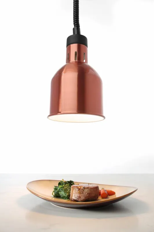 Aluminium Ronde Warmte Lamp - Koper Kleur - 250W/230V - Verstelbaar - Ø175x(H)250mm Direct Beschikbaar