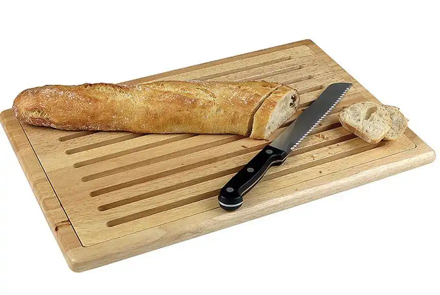 Snijplank met uitn.raster hout - +4 antislip voetjes 475x322 mm Actieprijs