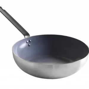 Wokpan aluminium 320 mm - met ijzeren handgreep Bestel Nu