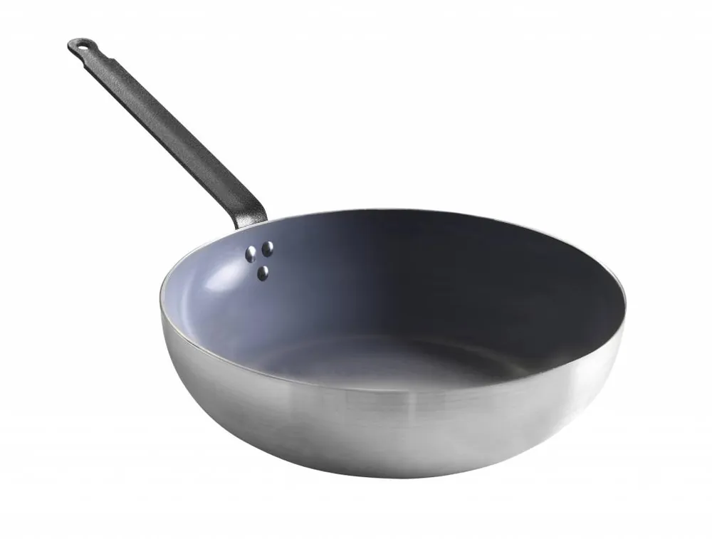 Wokpan aluminium 320 mm - met ijzeren handgreep Bestel Nu