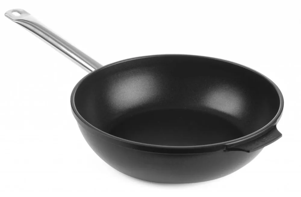 Hapjespan gietaluminium 280x85 - bodem 225 mm met rvs handvat Laatste Versie