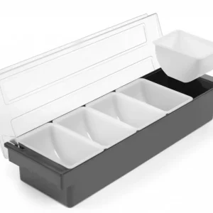 Ingredientenhouder Zwart - 5 Vaks - 495x160x(H)100mm Hete Deal