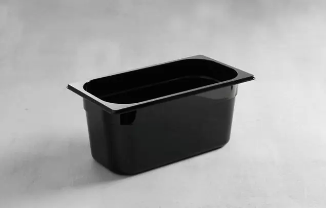 Gastronormbak 1/3 - 65 mm - zwart polycarbonaat Snelle Levering