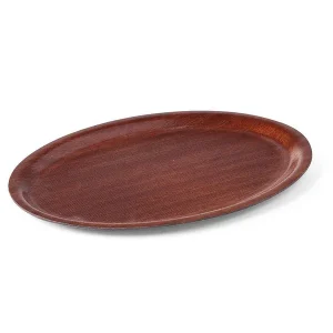 Dienblad Mahonie Ovaal - Antslip - Schok/Breuk Bestendig - Woodform - 290x210mm Snelle Levering