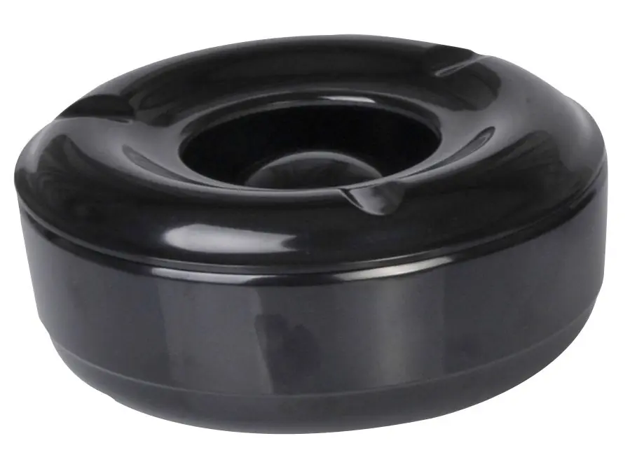 Betaalbaar Asbak Winddicht - Zwart Melamine - Rond - Ø146mm