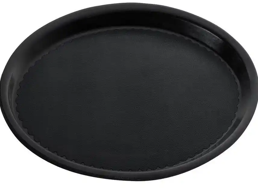 Beste Prijs Dienblad Zwart Rond - Antislip Laag - Schok/Breuk Bestendig - Ø410mm