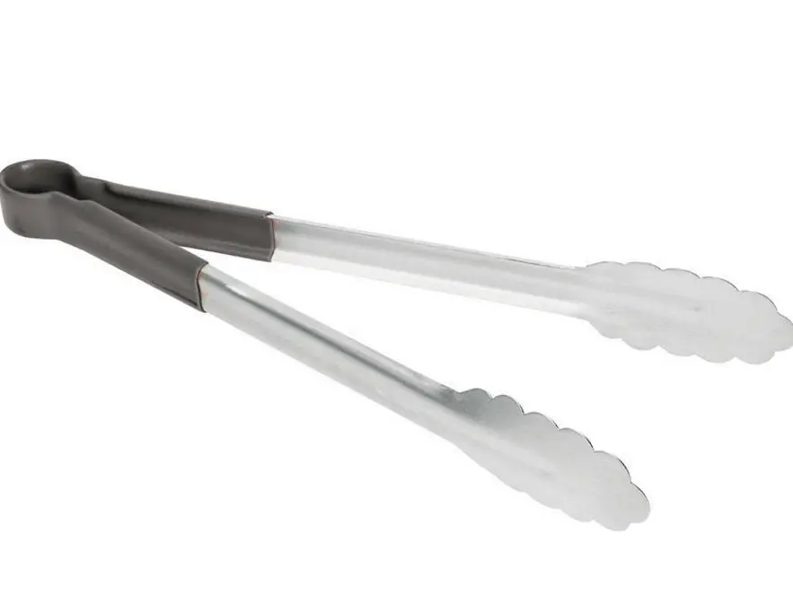 Serveertang RVS - Handgreep Zwart PVC - (L)250mm Snelle Levering