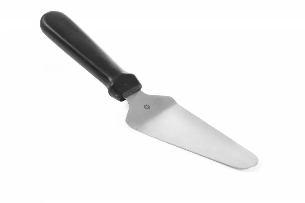 Gebakschep rvs 260x60 mm - met zwarte PP handgreep Laatste Versie
