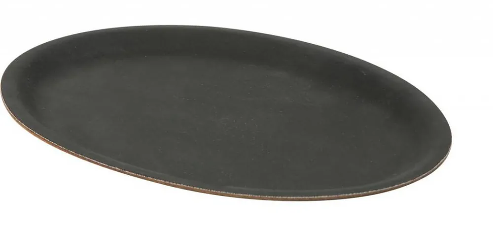 Dienblad Zwart Ovaal - Rubberform - Antislip Laag - 160x230mm Laatste Kans