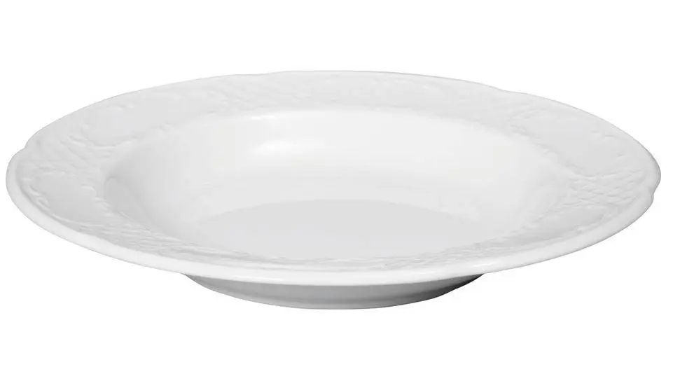 Bord diep - 240x37 mm - Flora - Wit - Porselein Tijdelijk Beschikbaar