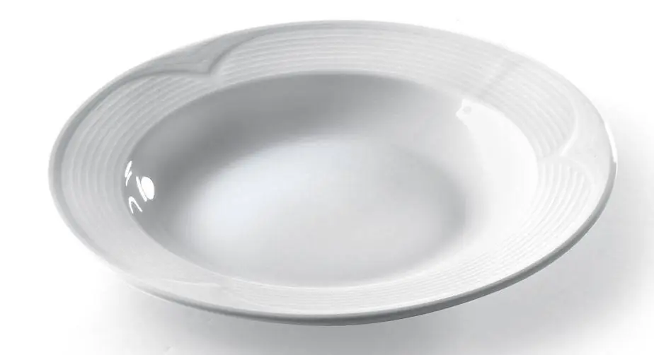 Bord diep - 220x35 mm Saturn - Wit - Porselein Favoriet