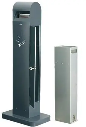 Beperkt Aanbod Staande Asbak Totem - Zwart - 12,5 Liter - Tot 3750 Peuken - 400x260x(H)1040mm