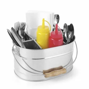 Must-Have Bestek & Servettenhouder - Houten Handgreep - 245x167x(H)132mm