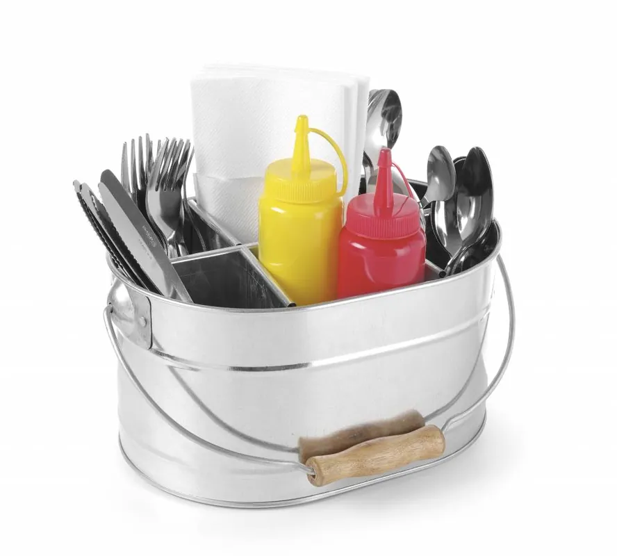 Must-Have Bestek & Servettenhouder - Houten Handgreep - 245x167x(H)132mm