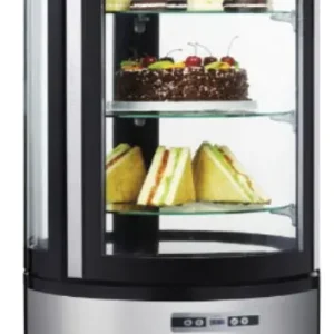 Ronde Gebaksvitrine - 100 Liter - LED Verlichting - ø480x(H)1030mm Koopje