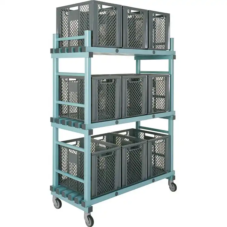 Express Levering REA materiaalwagen - Voor 9 euroboxen - 1380x600x(h)1800mm