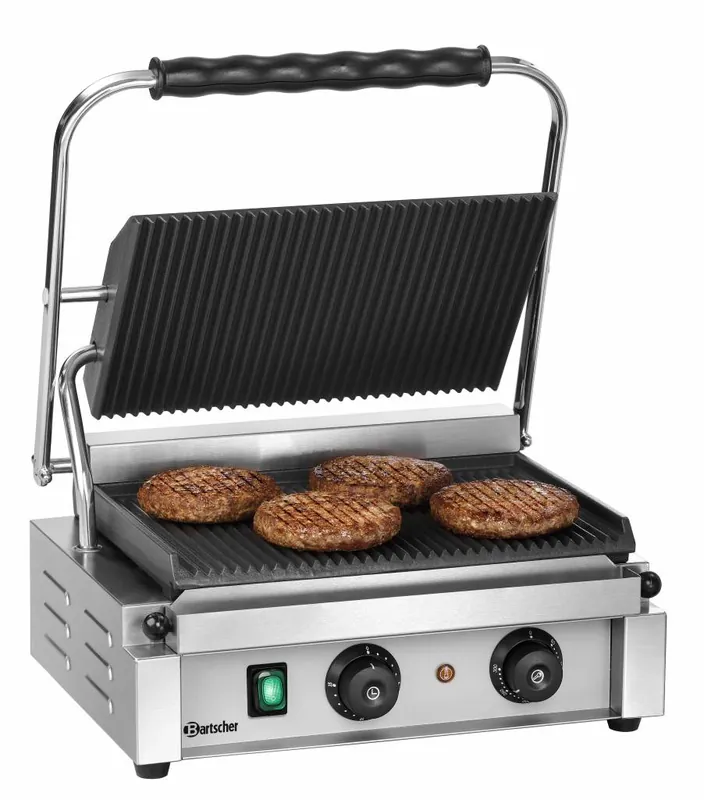 Seizoensaanbieding Panini Grill Geribd - Geëmailleerd Gietijzer - 2,2 kW - 410x400x(H)200mm