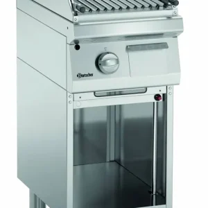 Beperkte Voorraad Gas Lavasteengrill Geribd - Open Onderstel - 4,5kg Lavastenen - 400x700x(H)850mm