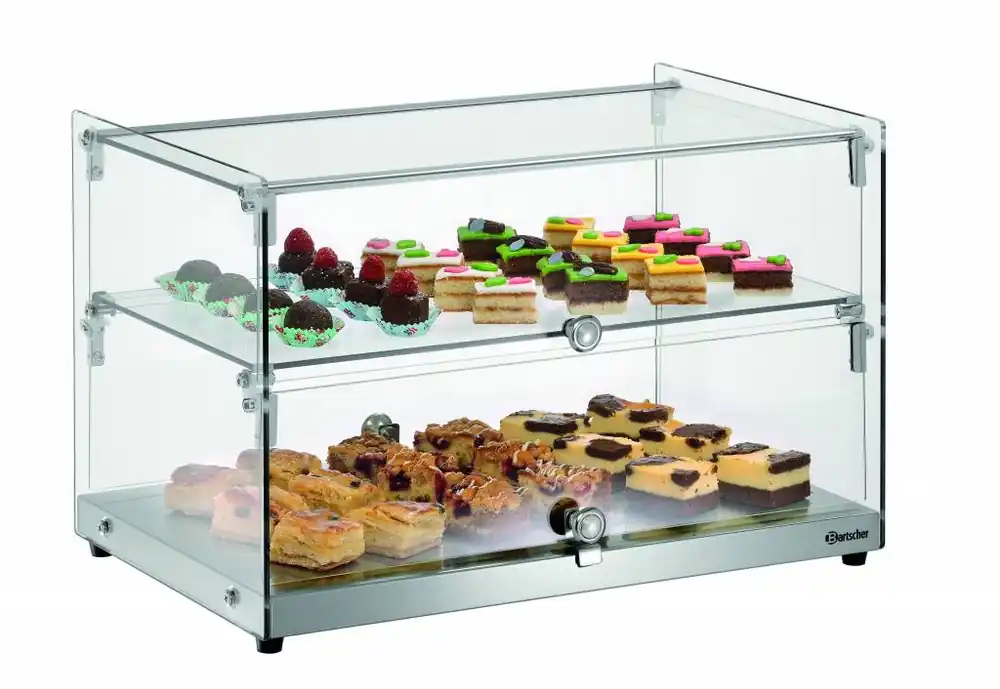 Uitverkoop Glazen buffetvitrine - 2 Etages - 550x375x(h)370mm