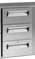Schubladeneinheit 3 Schubladen für Gamko Eco-Line | 126x30cl (60 mm) | Farbe Chromstahl Koop Online