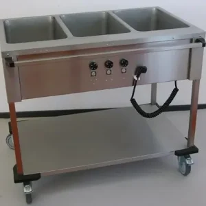 Bain-Marie Wagen 3 x 1/1 GN - Mobile Containing - 3x 850W - Bediening Lange Zijde - 560x1111x902mm Weekendaanbieding