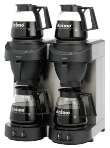 Dubbel Koffiezetapparaat Animo Vaste Wateraansluiting- 10562 - M202 - Inc 4 x Glazen Kan 1,8 Liter - 3500W Betaalbaar