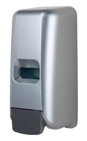 Foam Zeepdispenser kunststof RVS look - 118x110x(h)275 - 1000ml Op = Op
