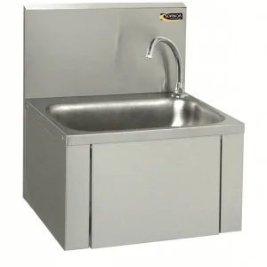 RVS Wasbak - Kniebediening - + Zeep dispenser - Laag Waterverbruik - 460x380x(H)524mm Populair